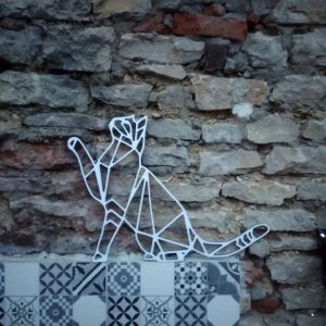 cadeau deco - chat origami blanc