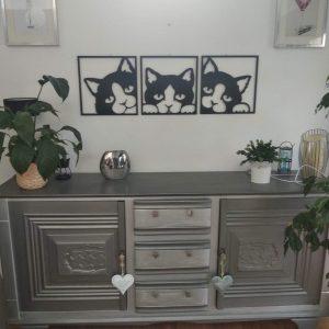 cadeau deco - chat origami triptyque